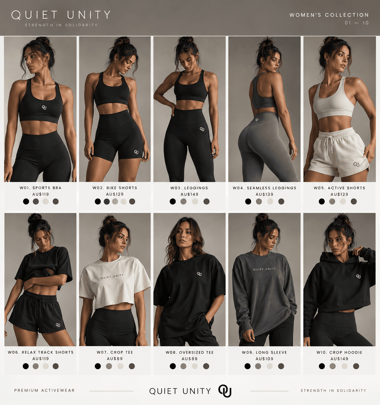 Quiet Unity women's activewear lookbook