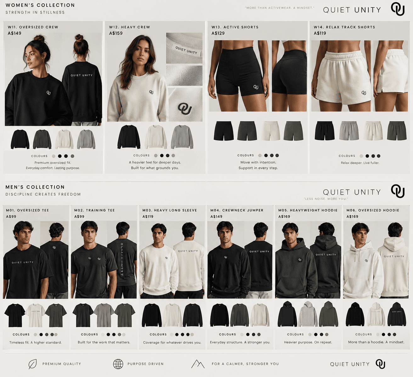 Quiet Unity women's athleisure lookbook